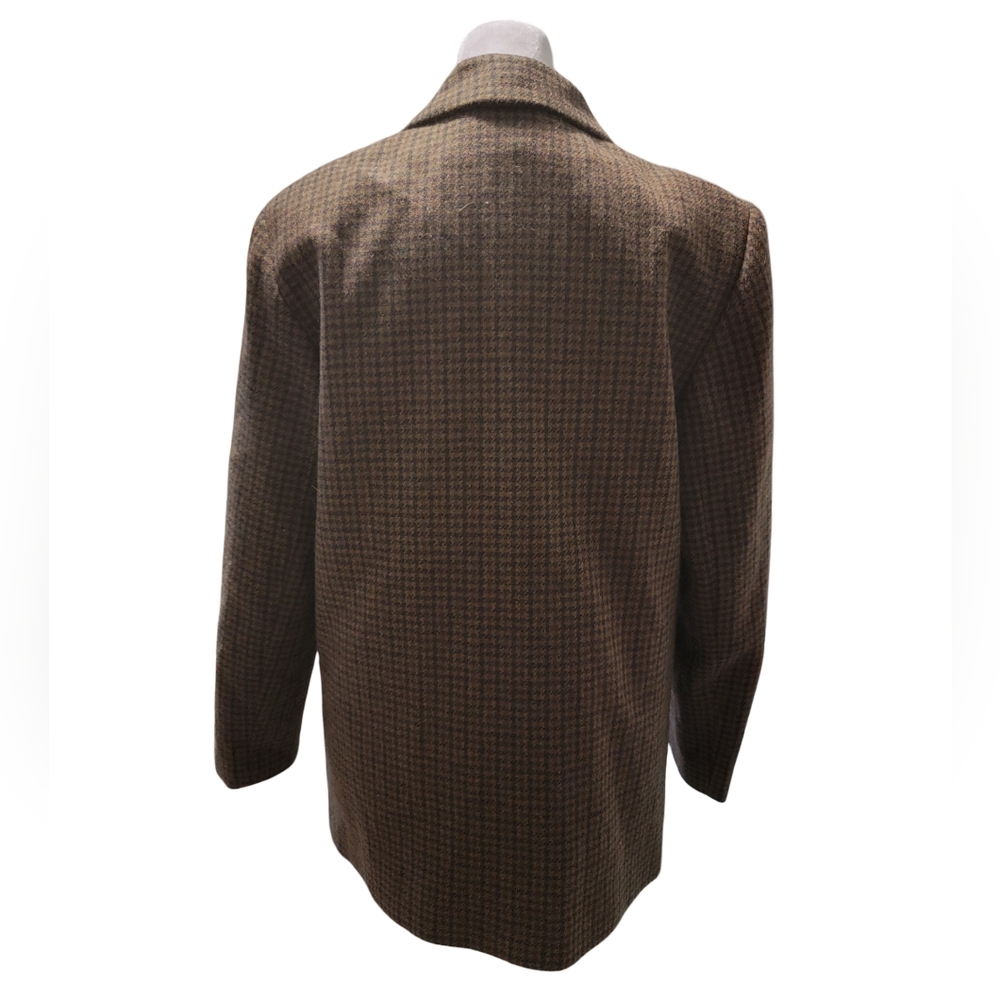 Braebrook Womens Size 8P 100% Wool Brown & Tan Classic Plaid Blazer - Picture 5 of 8